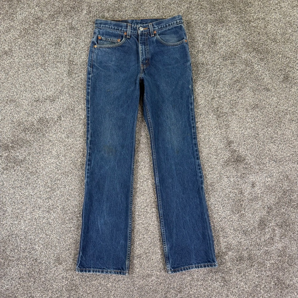 Vintage Levis 517 Bootcut Fit Jeans Men 31x32 Medium Wash Blue Denim Mexico Made